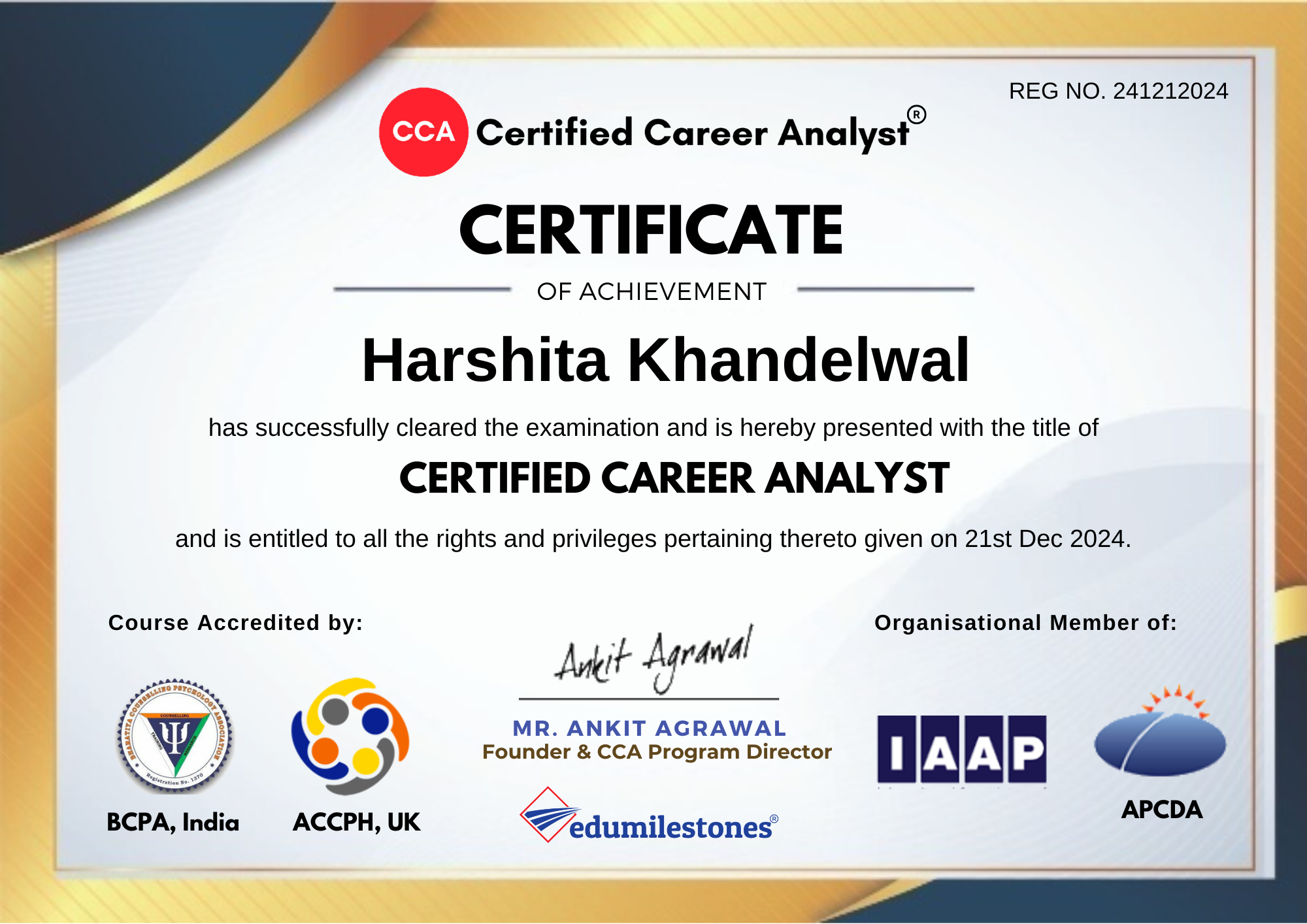 Harshita Khandelwal - Certified Career Counselling Coach, Certified Digital Marketer 7 Years Experience